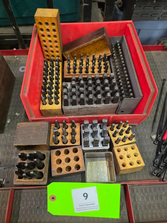 Assortment of Letter and Number Steel Stamps.
