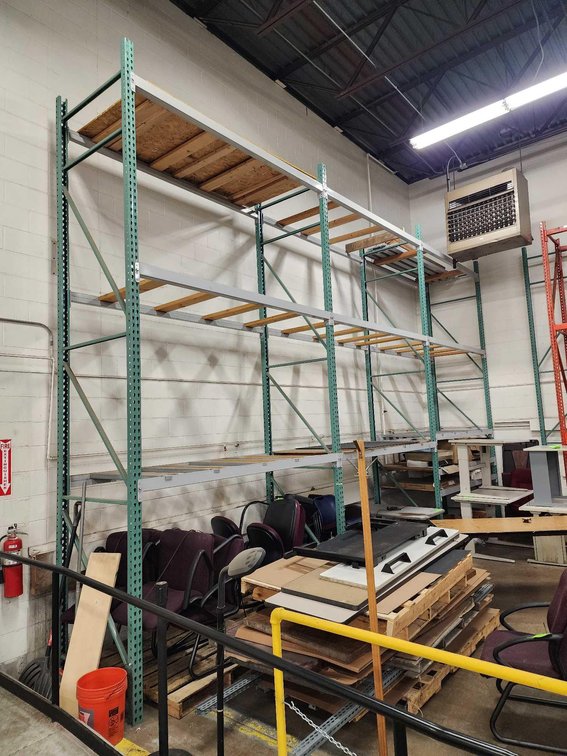 (5) Sections of Teardrop Style Pallet Racking. 