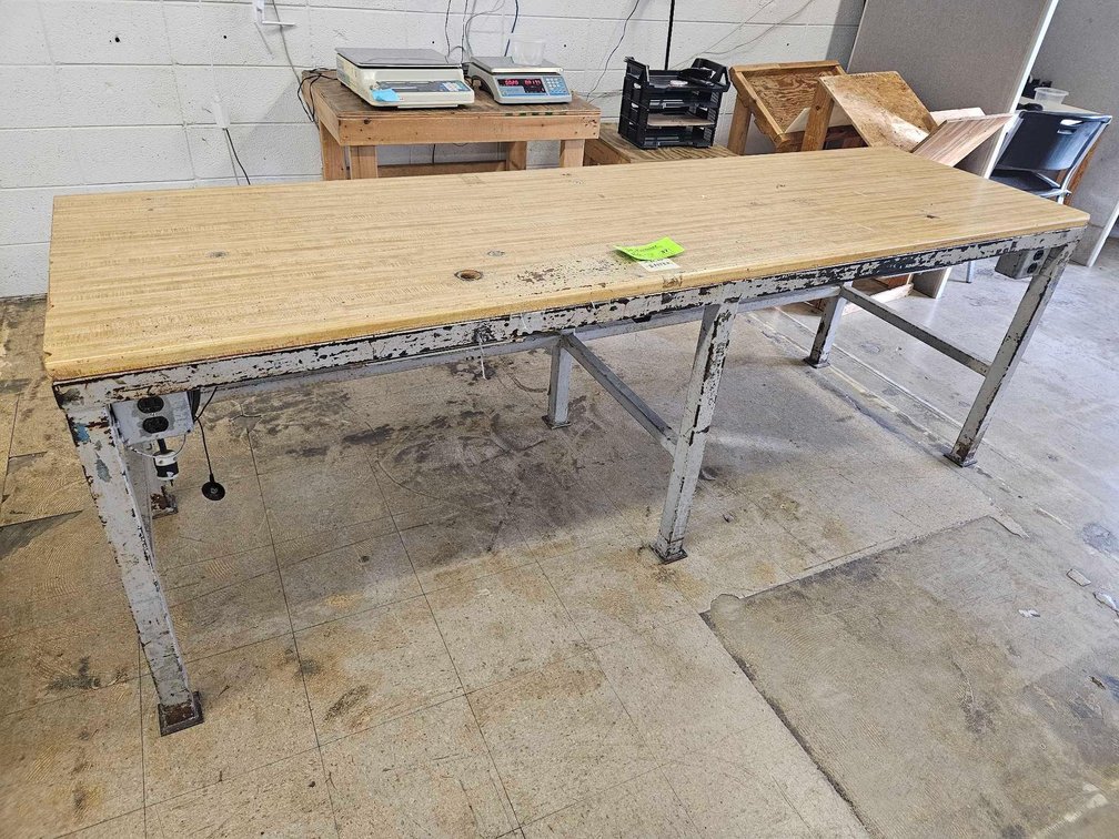 Heavy Duty Table With Electrical Outlets.