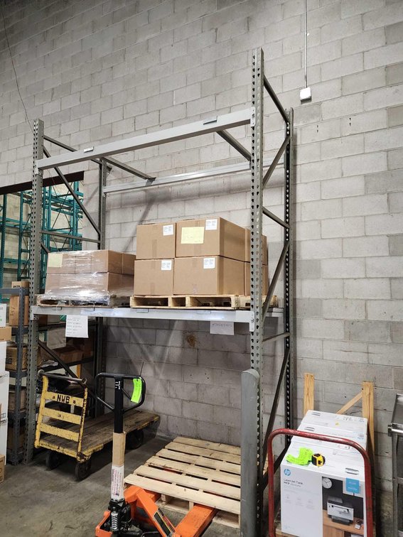 Teardrop Style Pallet Racking Section. 