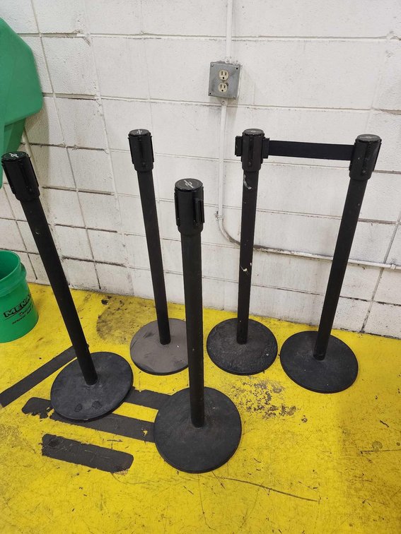 (5) Retractable Tensabarrier Pedestals. 
