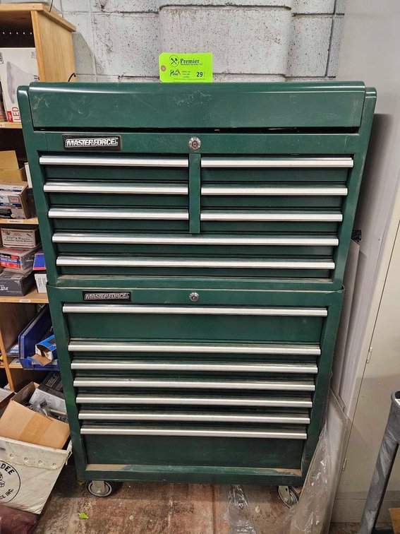 MasterForce (7) Drawer Rolling Tool Box With (8) Drawer Topper.