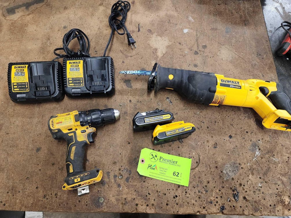 (2) Dewalt 20V. Cordless Power Tools. 