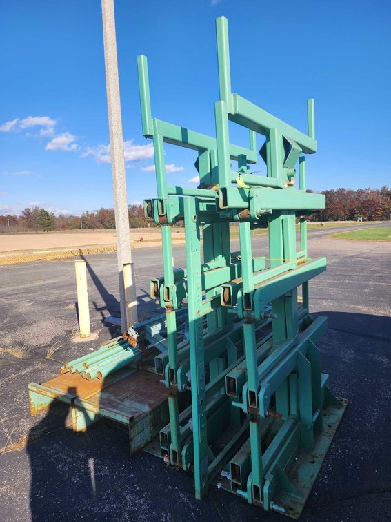 Section of Pull out Double Sided Stock Cantelever Type Racks. 