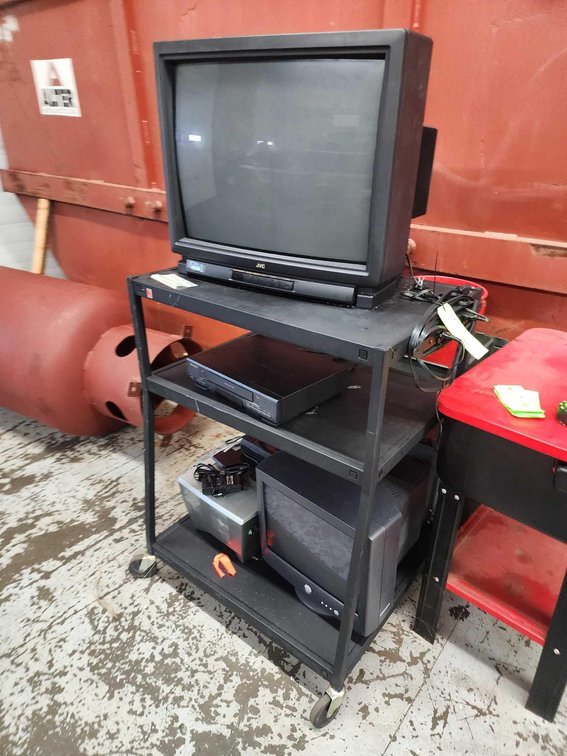 TV, Monitor, VCR with AV Cart