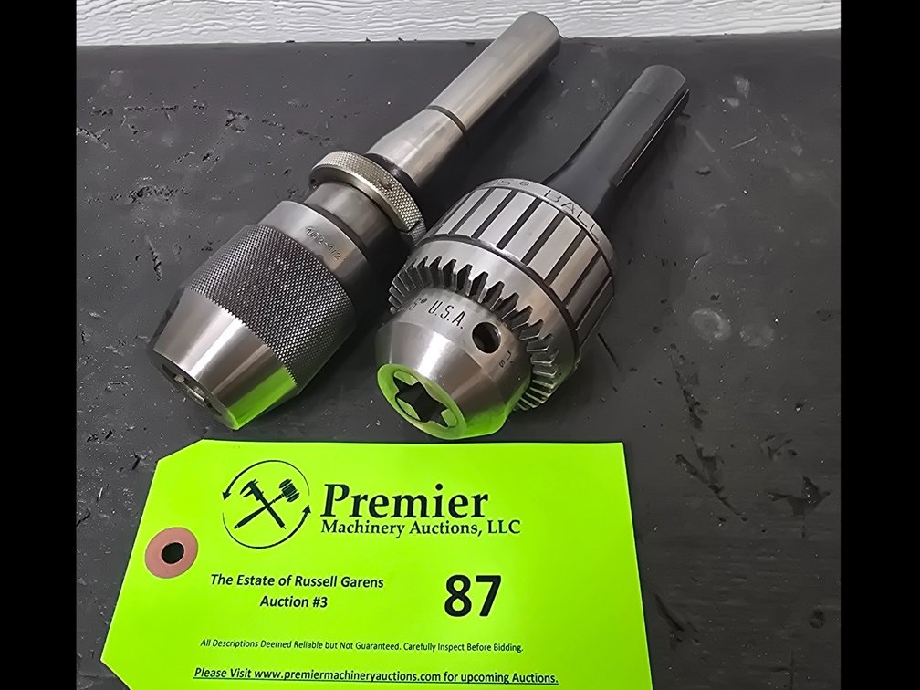 (2) Drill Chucks on R8 Shanks.