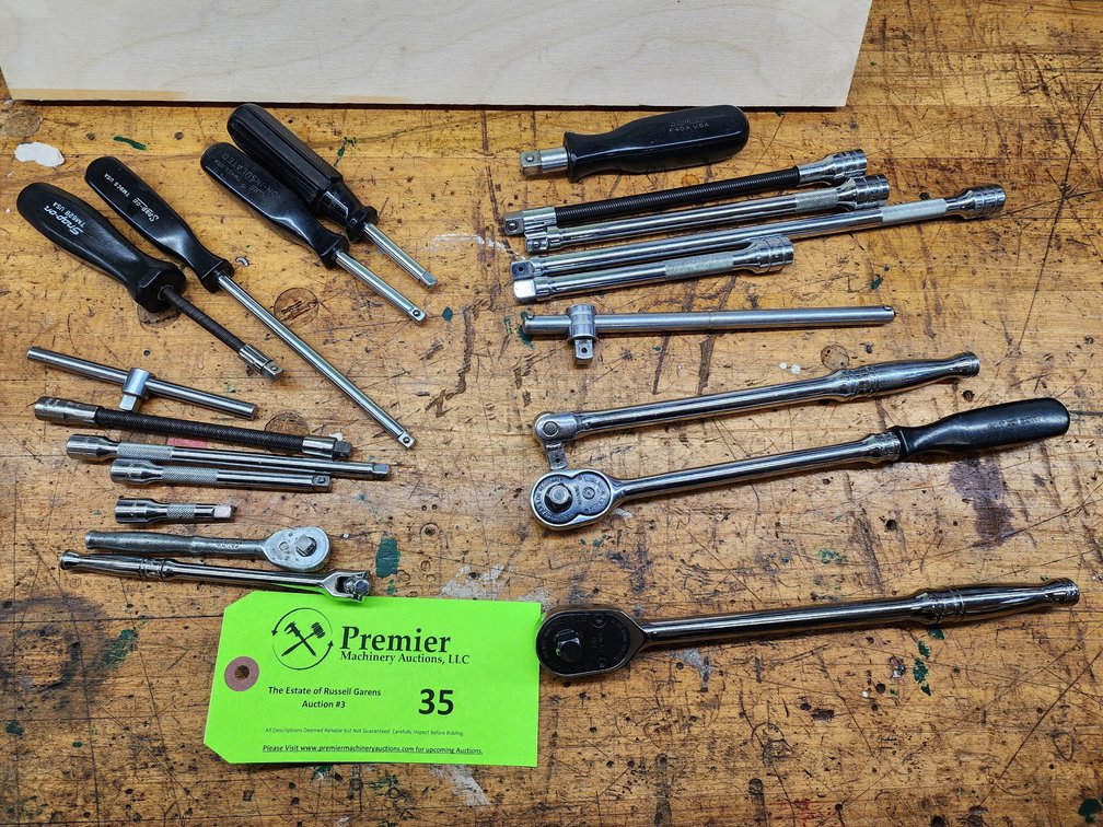 Snap-On 3/8" Drive, and 1/4" Drive Ratchets, Extensions, and Drivers. 