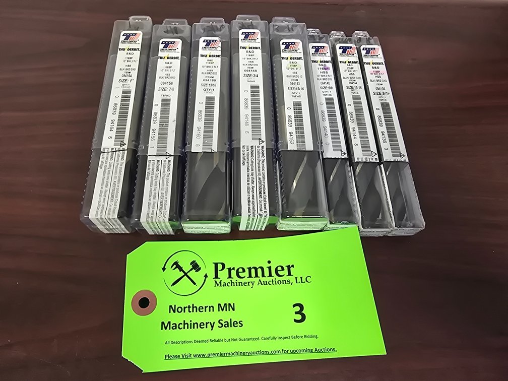 8-Piece Triumph Twist Drill 1/2" Shank Drill Bits.