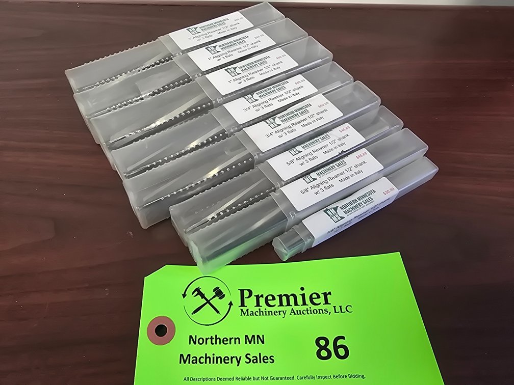 (8) Italian MFG. 1/2" Shank Aligning Reamers.