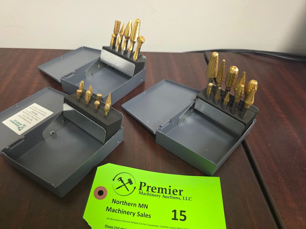 (3) Huot Indexes w/ Solid Carbide Tin Coated Deburring Tools. 