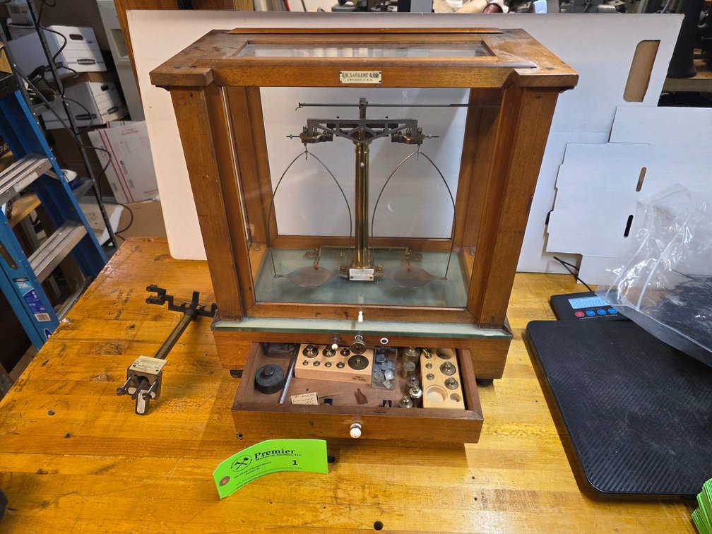 E.H. Sargent & Co. Wood Balance Scale. 