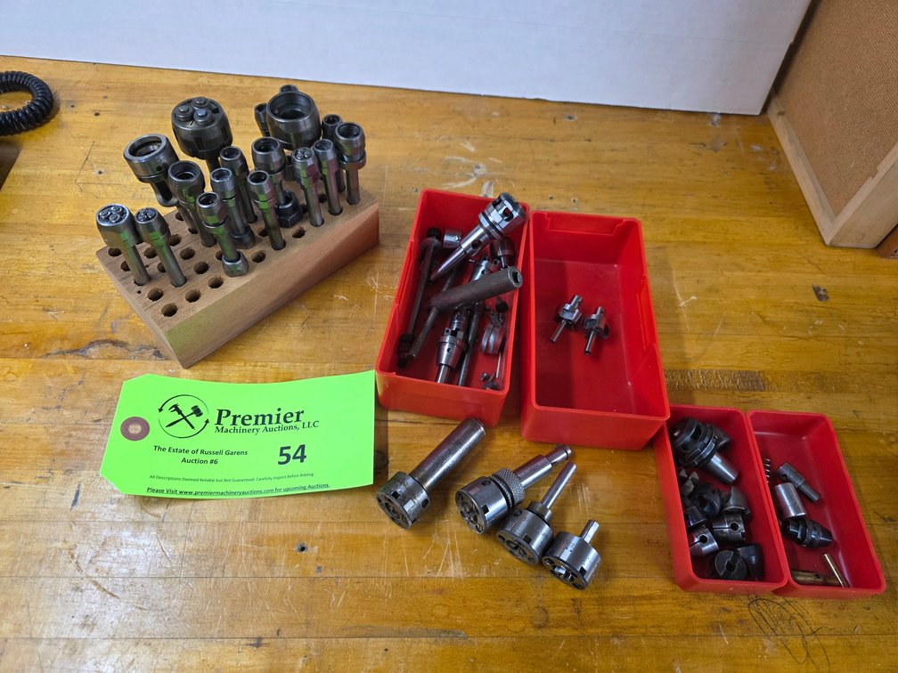 Assorted Lathe Tooling. Including Thread Roll Dies, Acorn Die Holders, and Threading Tools. 