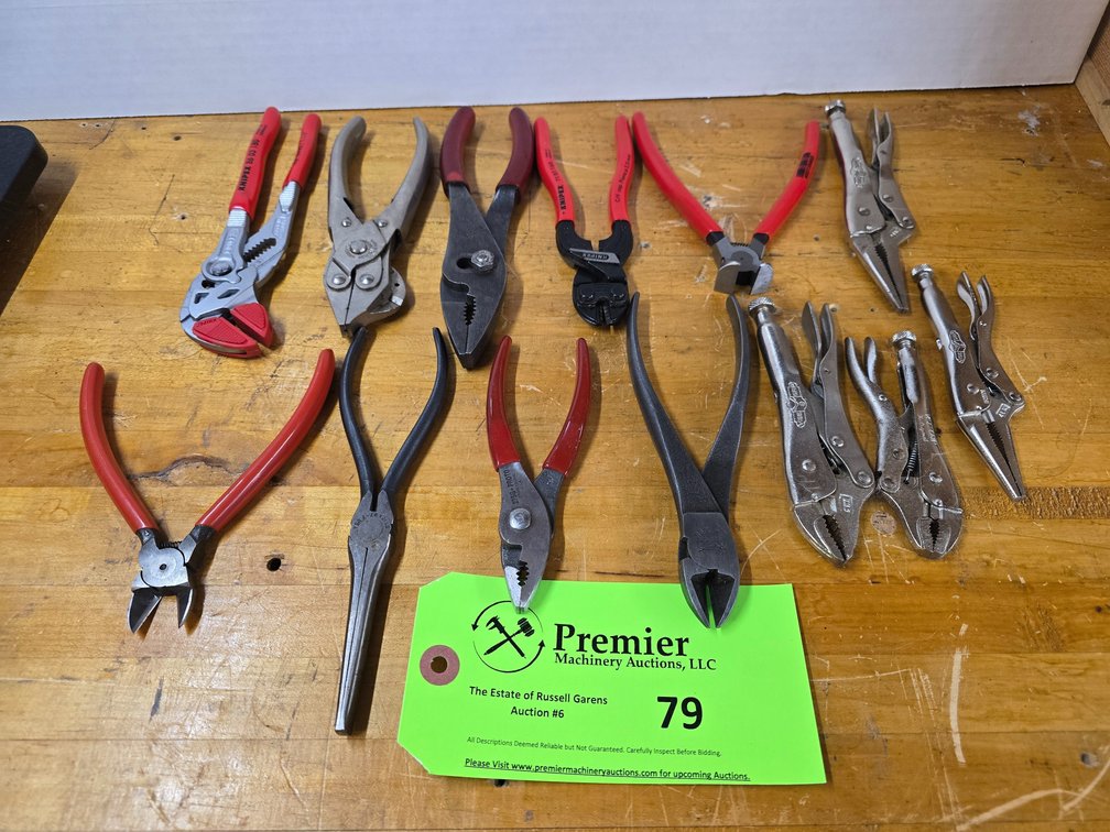 Group of Assorted Pliers, Vise Grips.