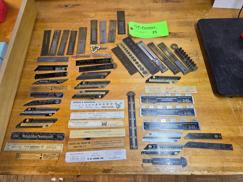 Large Quantity of Mainly Promotional and Advertising Watchmakers/Jewelers Measurement Tools. 