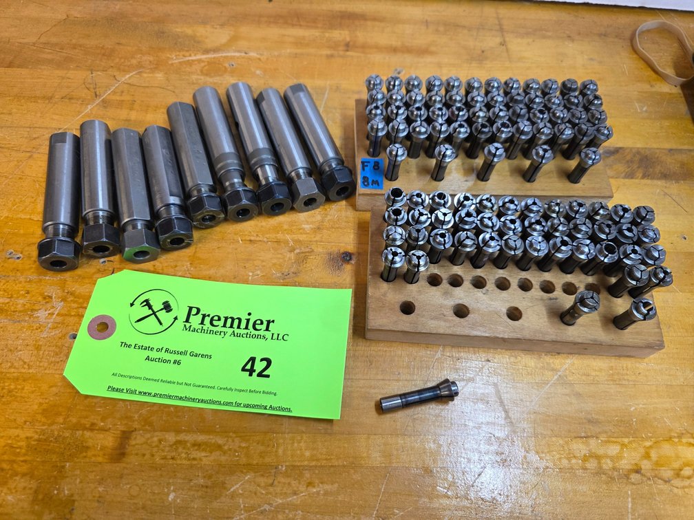 (9) 8MM Collet Holders w/ Large Quantity of 8MM Collets. 