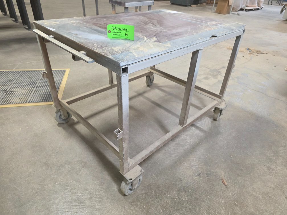Steel Frame Rolling Table/Cart. 