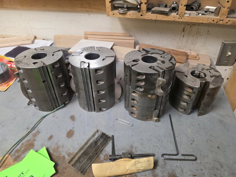 Assorted Moulder Heads and Large Assortment of Knives