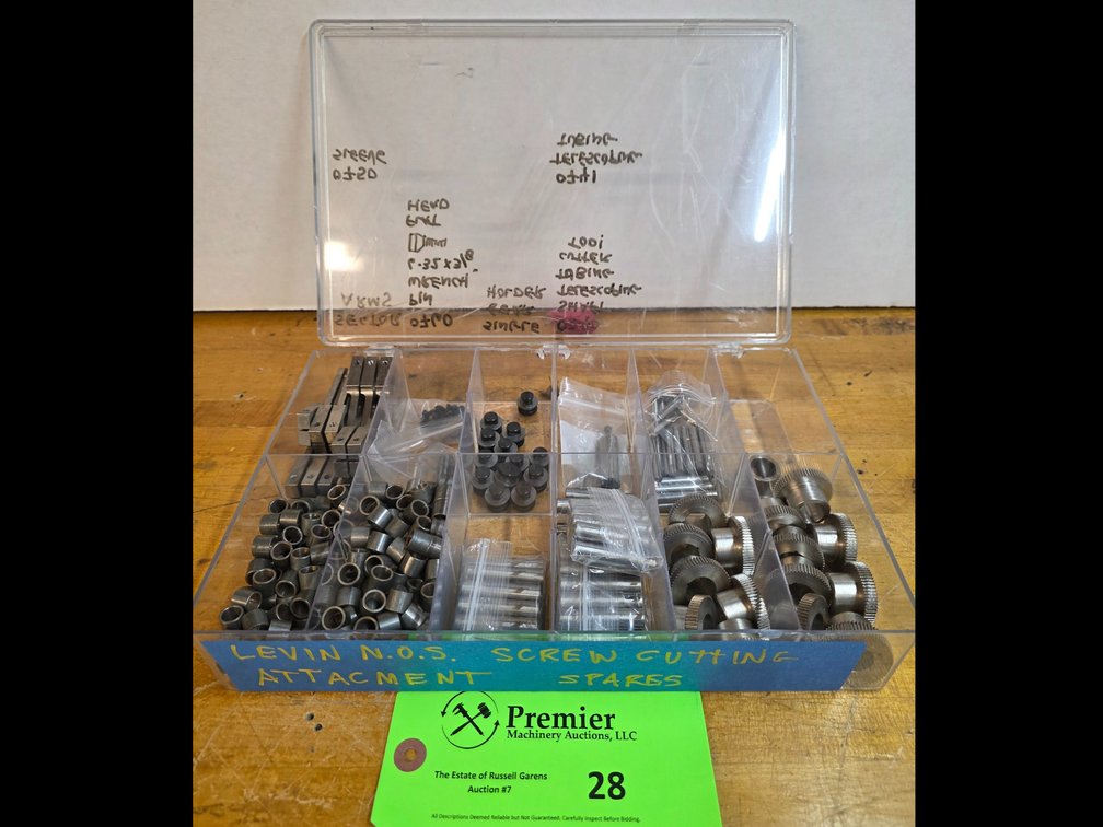 Group of Levin NOS Screw Cutting Attachment Parts.