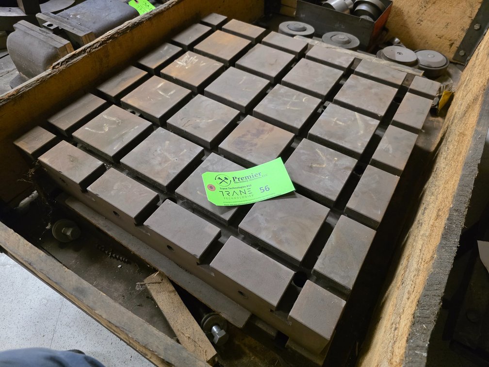 (2) 25" x 25" x 3-1/4" Cast T-Slotted Workholding Tables. 