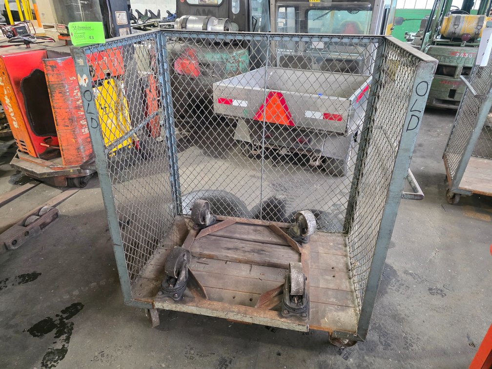 47" x 30-1/2", 3-Sided Parts Running Cart. 