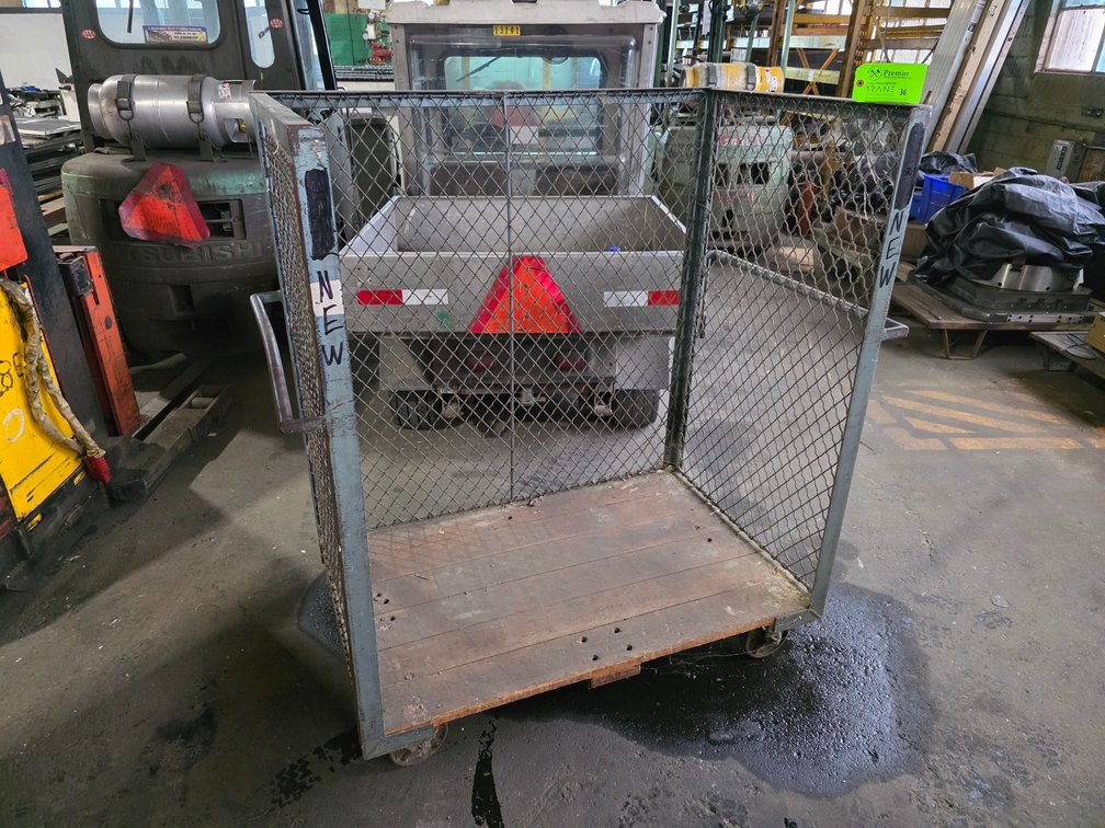 47" x 30-1/2", 3-Sided Parts Running Cart. 