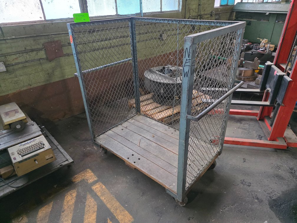 47" x 30-1/2", 3-Sided Parts Running Cart. 