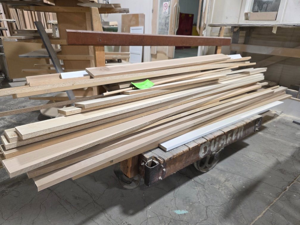 Nutting Type Platform Cart w/ Assorted Wood. 