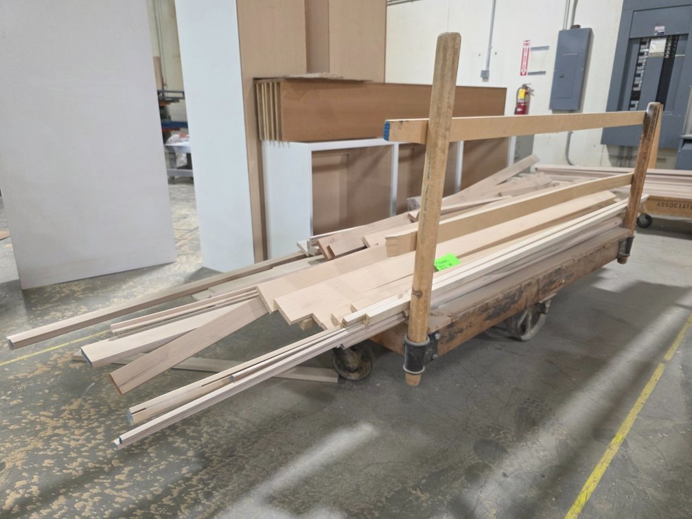 Nutting 72" x 32" Wood Deck Cart w/ Wood Stock. 