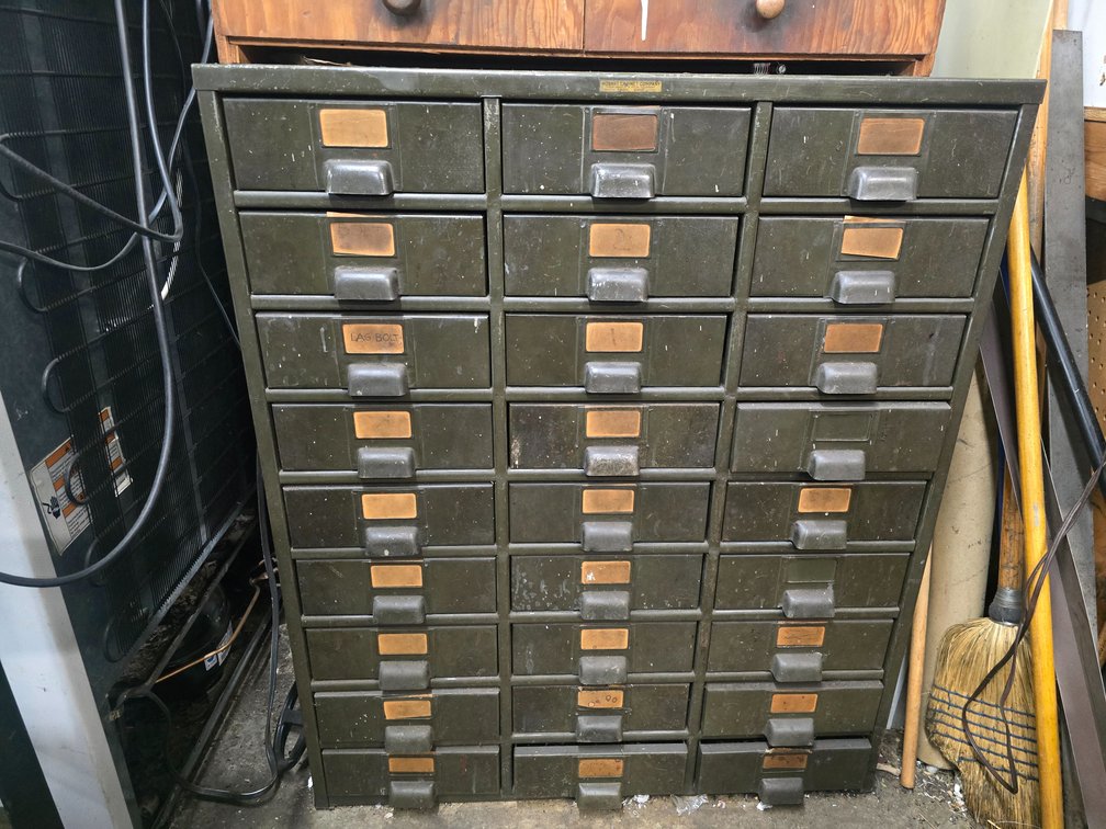 (27) Drawer Metal Cabinet with Contents 