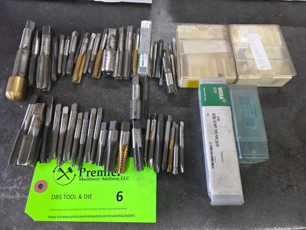 Group of Assorted HSS Taps