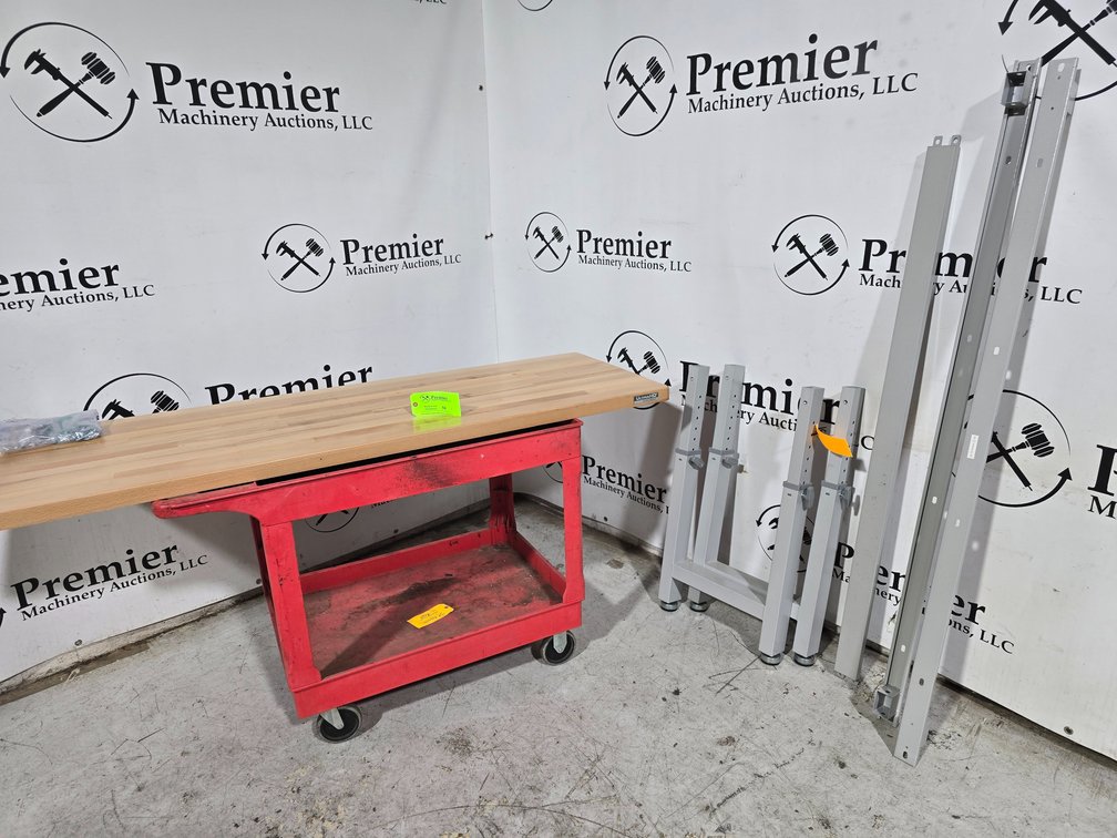 Ultra HD Butcher Block Top Work Bench with Metal Frame 