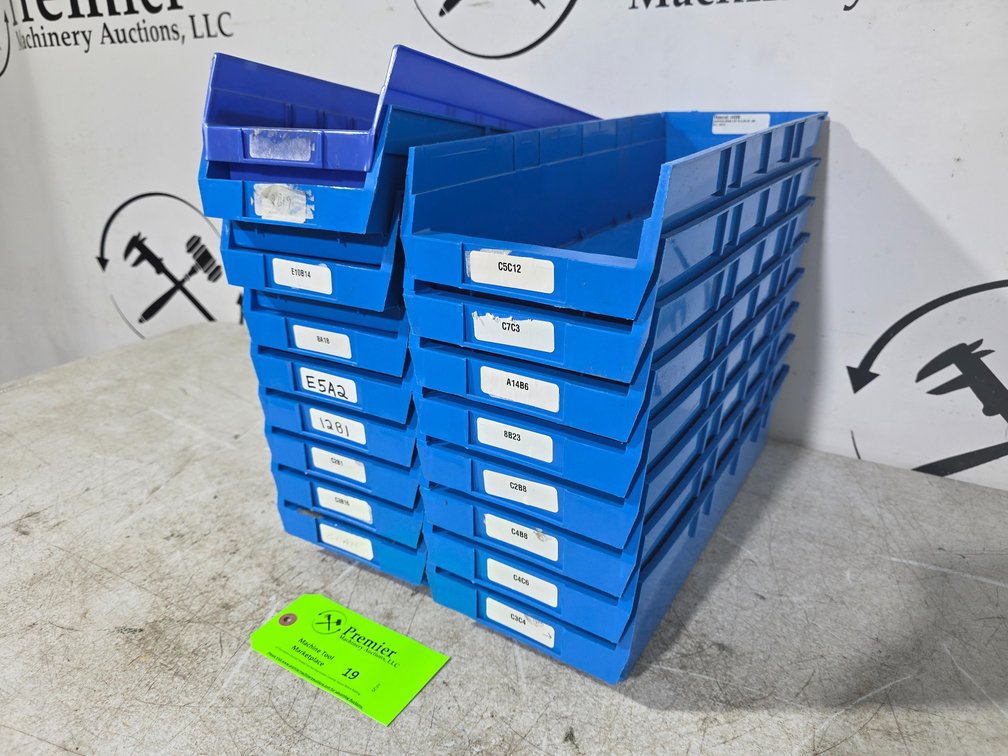 (17) 6-1/2" x 18" x 4" Plastic Parts Bins.