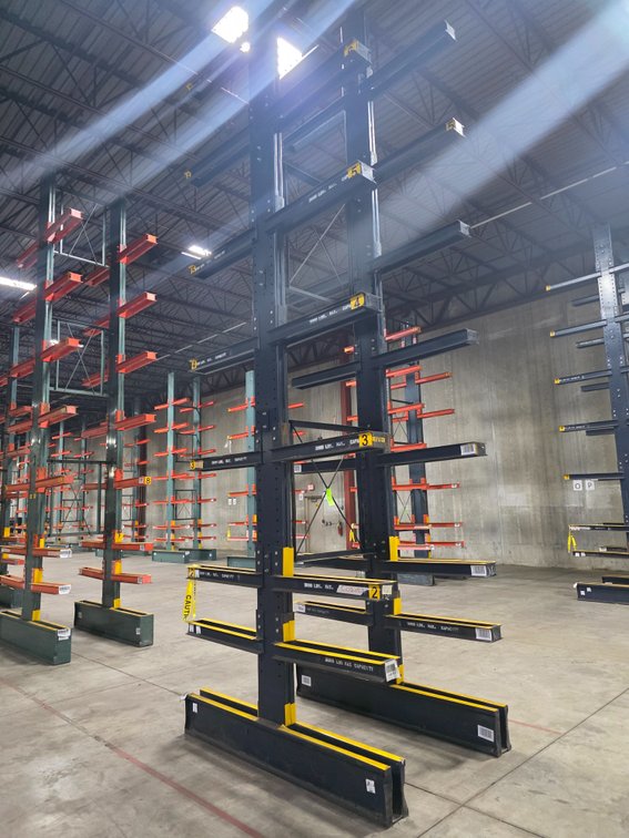Section of Heavy Duty Cantilever Racking