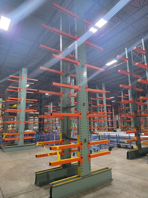 Section of Heavy Duty Cantilever Racking