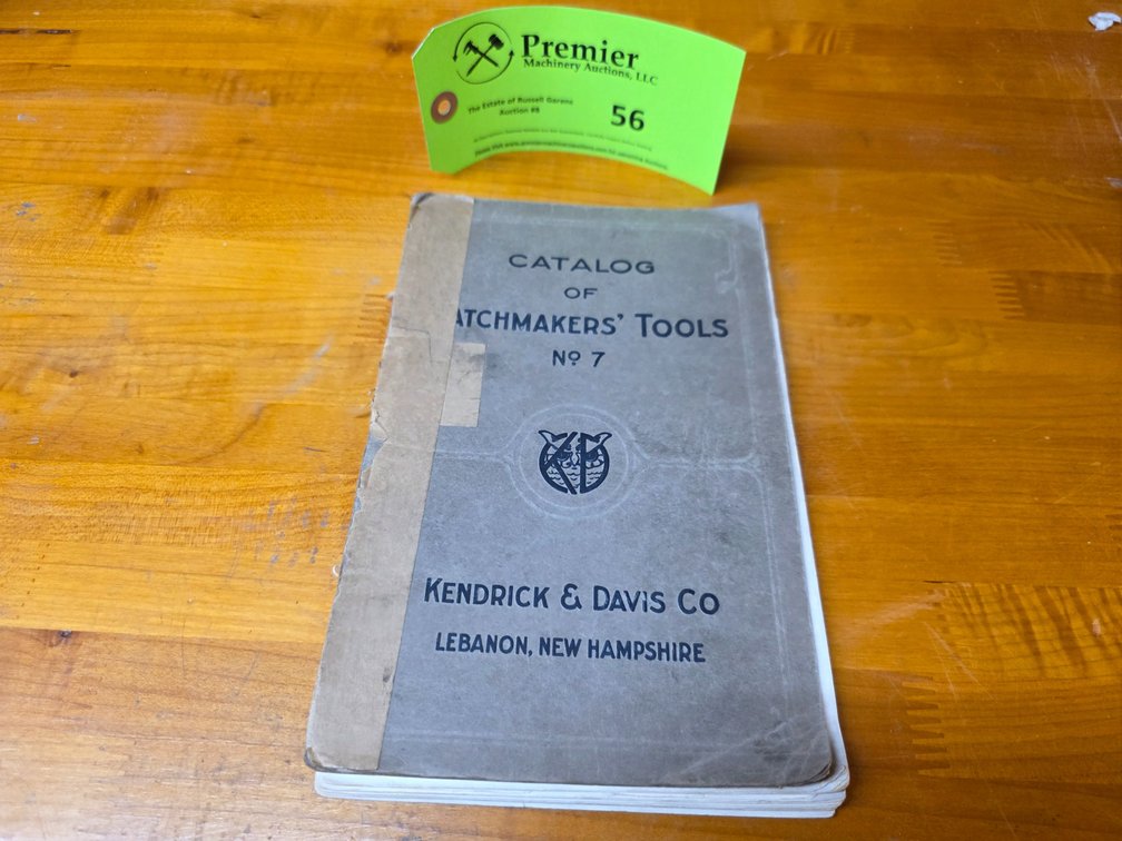 Early Kendrick & Davis Catalog of Watchmakers' Tools. (No. 7) 