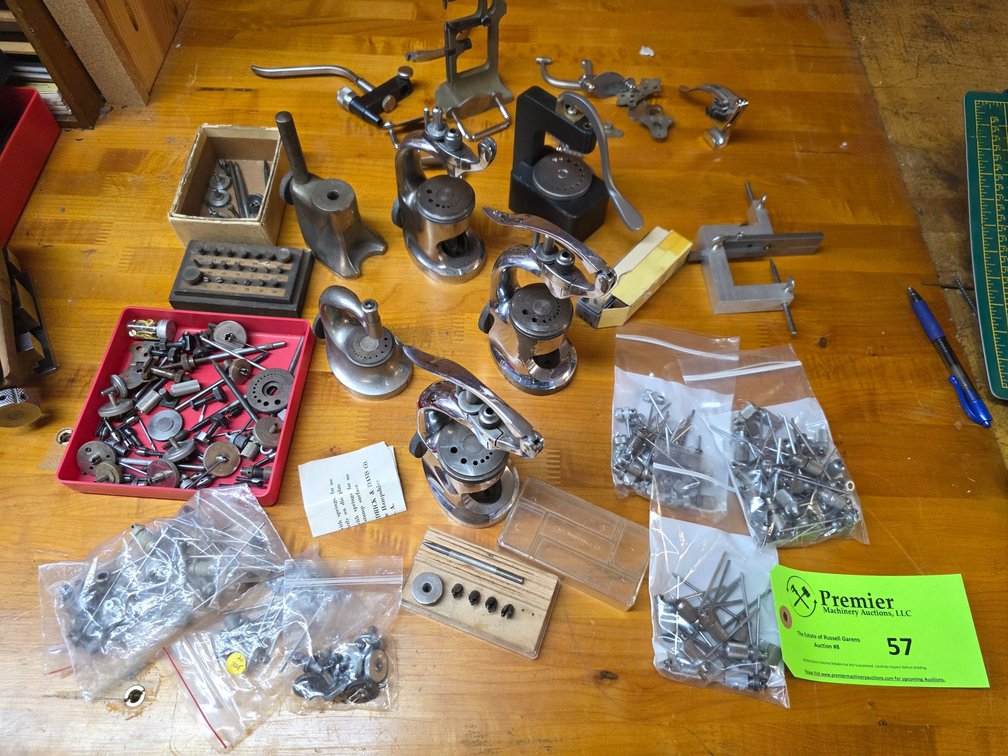 Assorted Staking Presses, and Spare Components. 