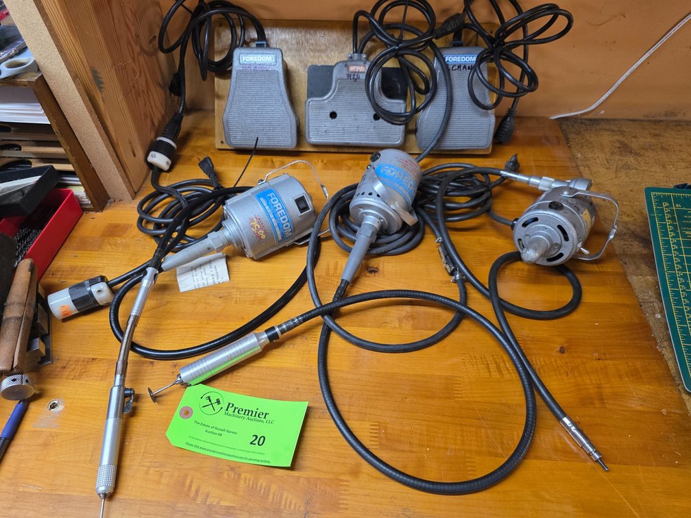 (3) Flexible Wand Grinders w/ Foot Pedal Controls. 