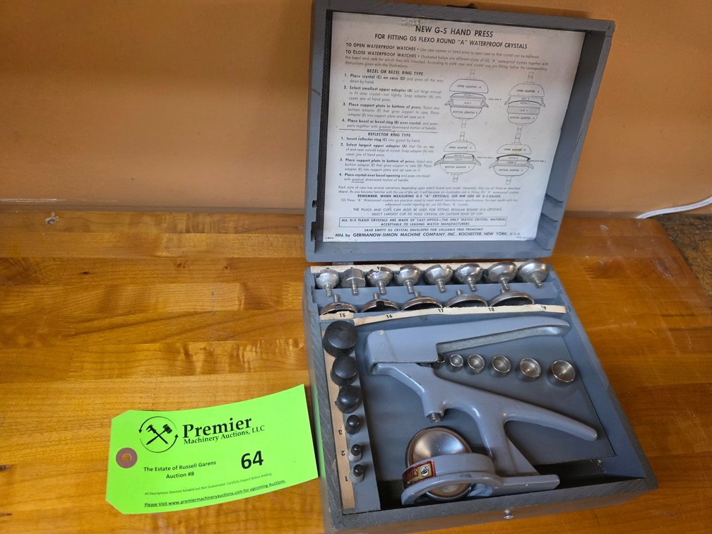 Flexo Crystal's Watch Case Setting Press. 