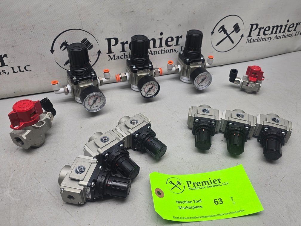 Assorted Pneumatic Regulators and Valves.