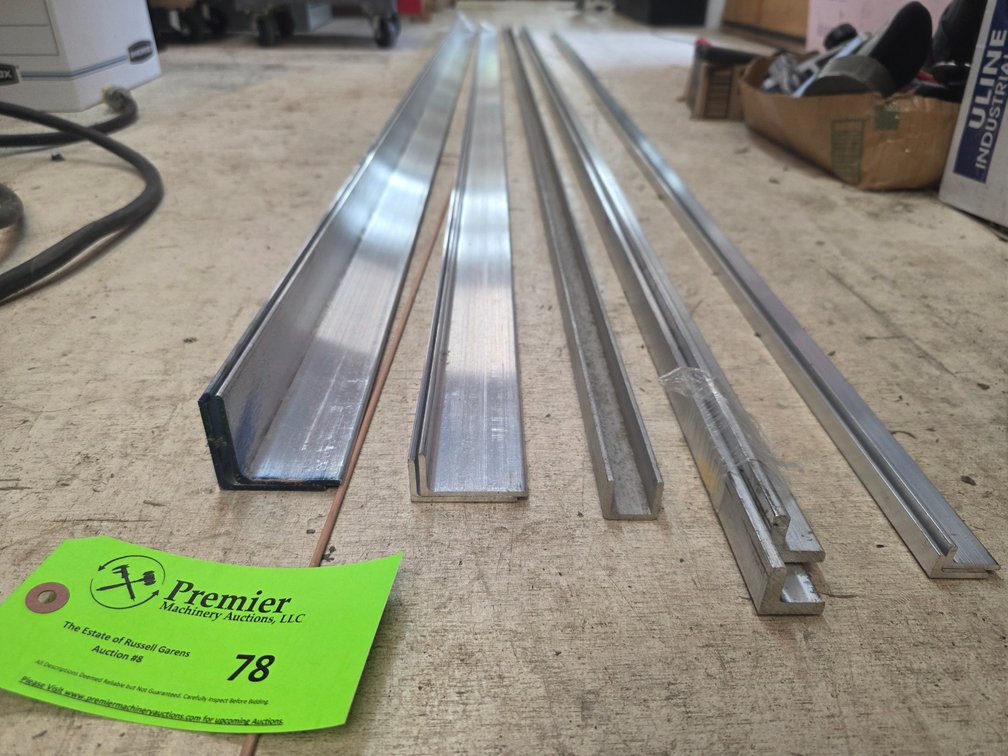 (9) Mostly 8' Length Aluminum Angle Stock