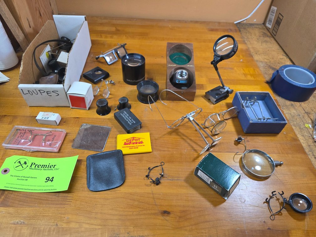 Assorted Loops Magnifying Lenses, and More. 
