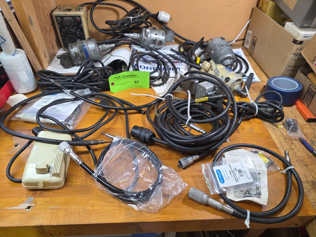 Assorted Foredom Flexible Wand Grinders and Parts. 