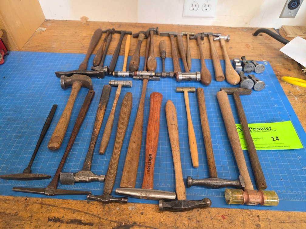 Large Assortment of Jewelers Hammers.