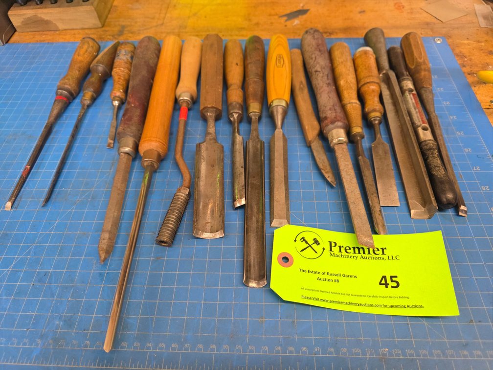 Group of Wood Turning Tools.