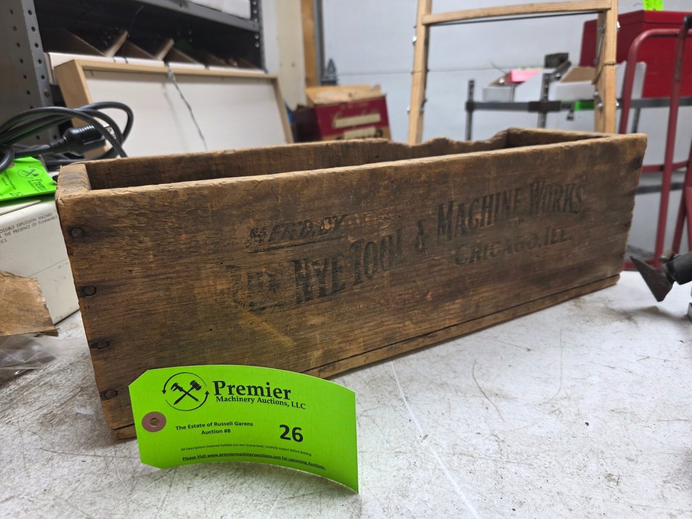 "The Nye Tool & Machine Works" Shipping Crate. 