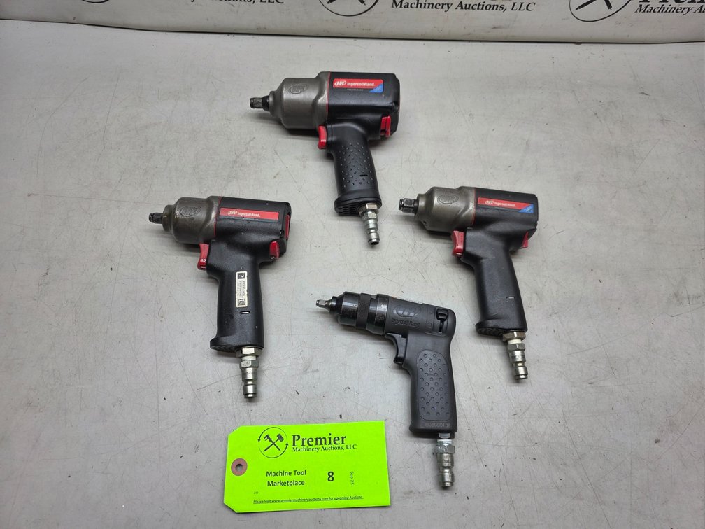 Complete Set of Ingersoll Rand Pneumatic Impact Drivers. 