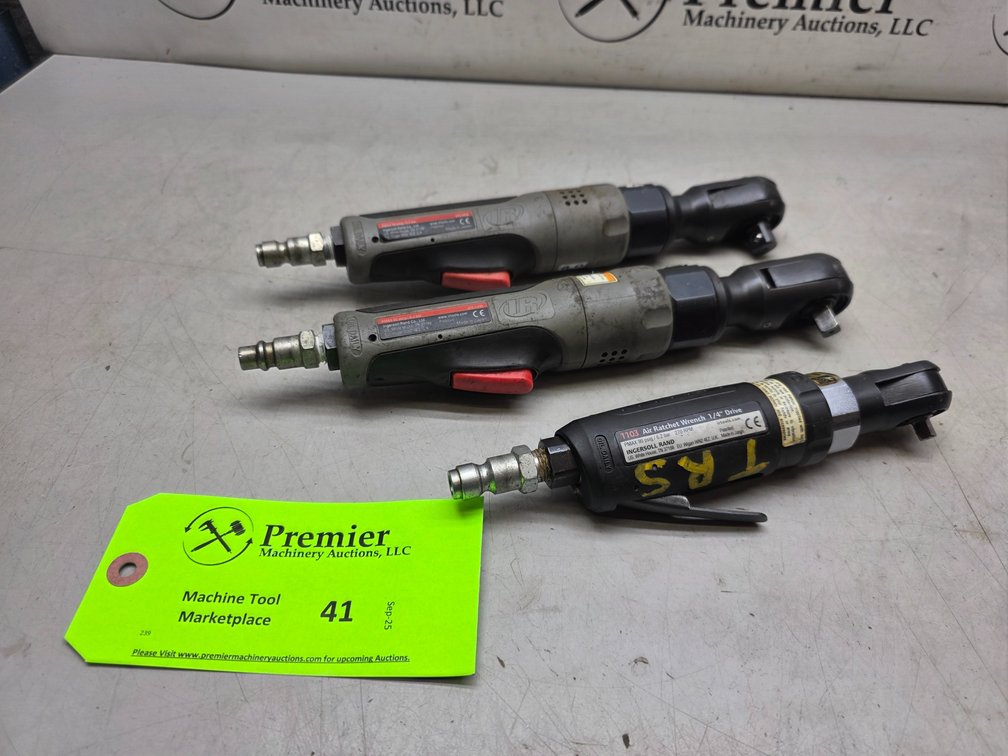 Set of (3) Ingersoll Rand Pneumatic Ratchet Wrenches. 