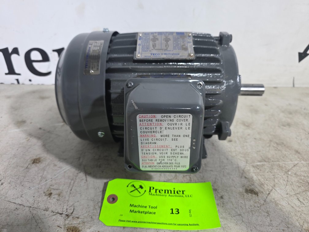 Teco Westinghouse 2 HP Electric Motor.