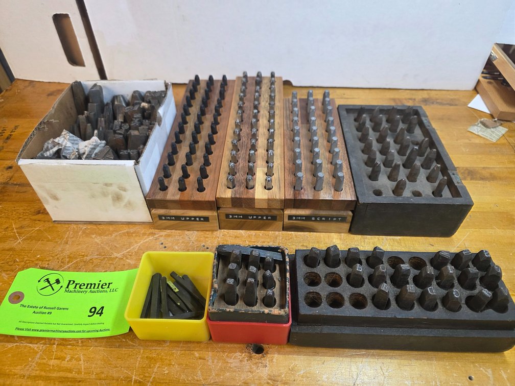Large Assortment of Letter and Number Stamps.