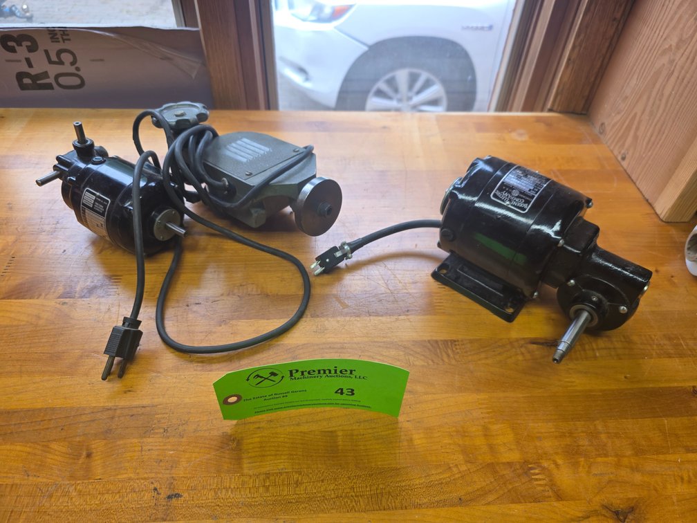 (2) Bodine DC Motors w/ Gear Boxes. 